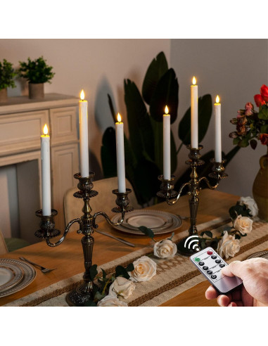 Homemory 3 Velas LED Sin Llama Blancas con Control Remoto