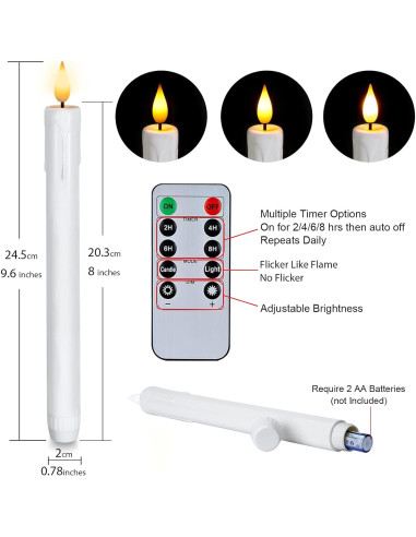 Homemory 3 Velas LED Sin Llama Blancas con Control Remoto
