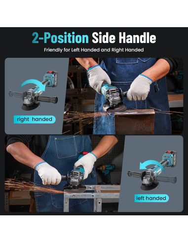 Amoladora Angular Inalámbrica Seesii 21V 10000RPM 4.5"