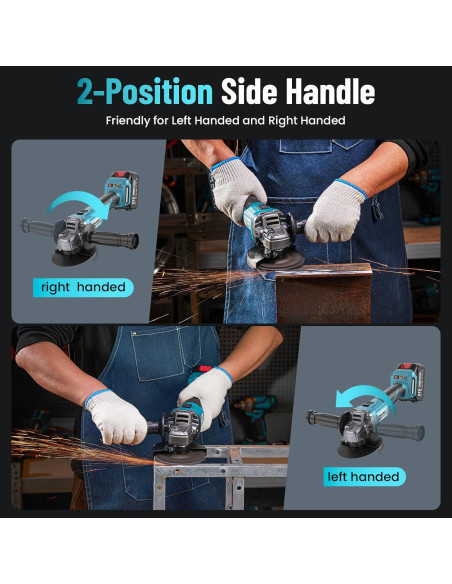 Amoladora Angular Inalámbrica Seesii 21V 10000RPM 4.5"