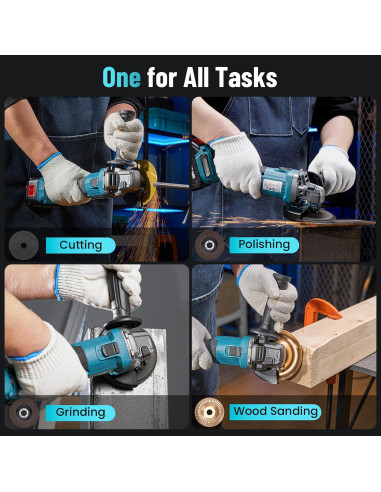 Amoladora Angular Inalámbrica Seesii 21V 10000RPM 4.5"