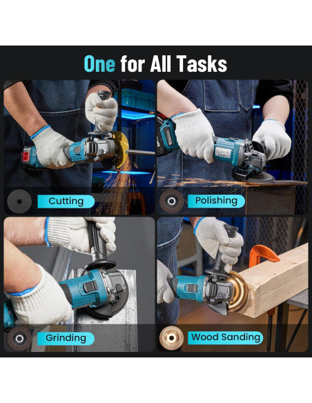 Amoladora Angular Inalámbrica Seesii 21V 10000RPM 4.5"