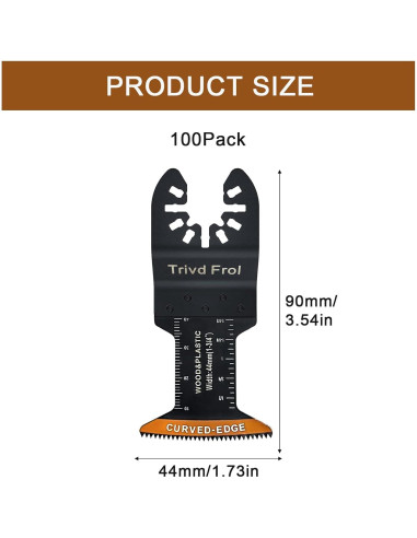 100 Cuchillas de Sierra Oscilante TrivdPro 4.45 cm Universal
