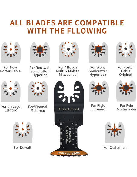 100 Cuchillas de Sierra Oscilante TrivdPro 4.45 cm Universal