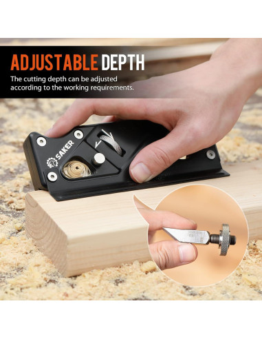 Planificador de Chaflán Saker Manual 340g Ajustable Negro