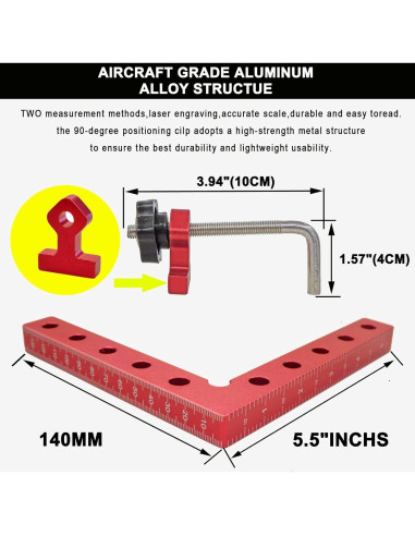 Abrazaderas de Esquina 90 Grados SZSFSYYX - Paquete de 4 Aluminio