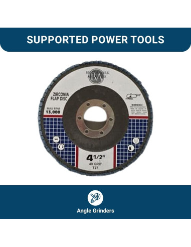 Discos de Aleta Curvados 4.5" Benchmark Abrasives 40 Grano