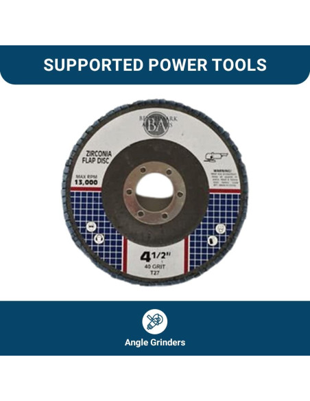 Discos de Aleta Curvados 4.5" Benchmark Abrasives 40 Grano