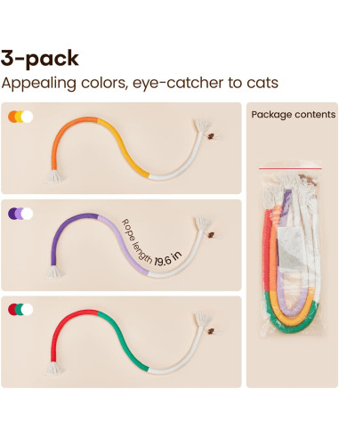 Juguetes para Gatos Potaroma 3 Pcs con Hierba Gatera 49.5 cm