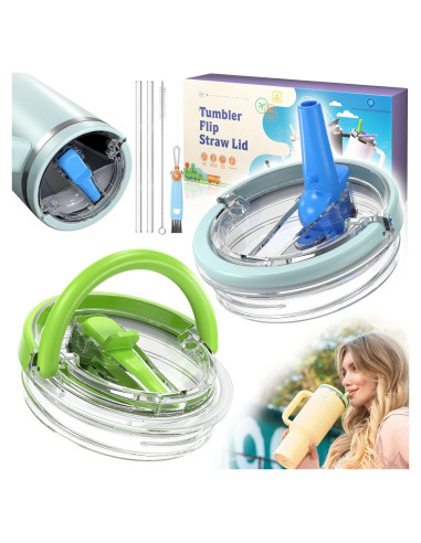 Paquete de 2 Tapas Flip a Prueba de Fugas Lanyioud 40 oz