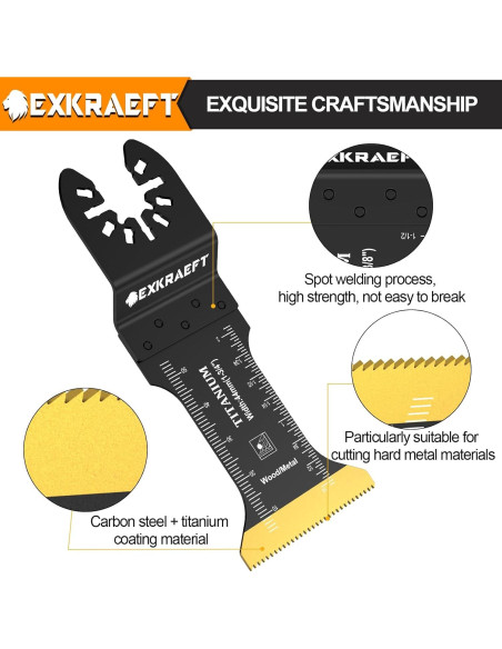 18 Cuchillas Oscilantes de Titanio EXKRAEFT para Multiherramientas