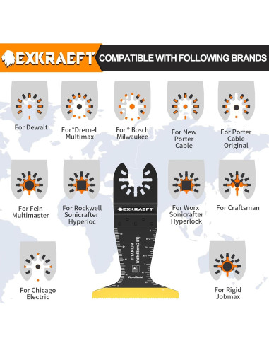 18 Cuchillas Oscilantes de Titanio EXKRAEFT para Multiherramientas