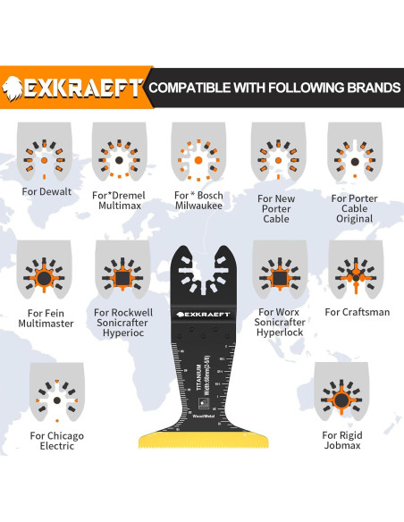 18 Cuchillas Oscilantes de Titanio EXKRAEFT para Multiherramientas