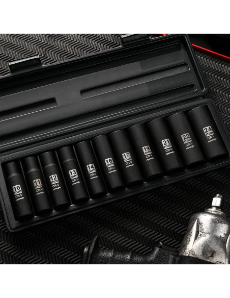Conjunto de Enchufes de Impacto Profundo EPAuto 11 Piezas 10-24 mm