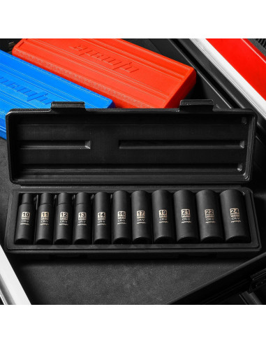 Conjunto de Enchufes de Impacto Profundo EPAuto 11 Piezas 10-24 mm