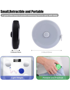 Cinta Métrica Retráctil BUSHIBU 1.5m Doble Cara 10 Colores 2