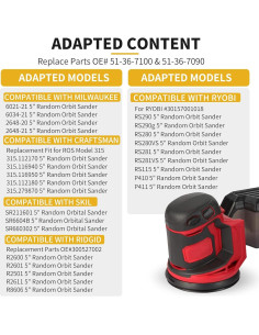 Almohadilla de Lijadora 5" Metal Johnnyue 1 Paquete 8 Agujeros 2