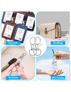 Ganchos de Clip para Llaveros Anezus 100 Pcs Mosquetón 3.18 cm 2