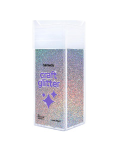 Purpurina Ultrafina Hemway 130g Plata Holográfico para Manualidades