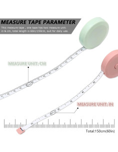 Cinta Métrica Retráctil 150cm Smaring - 3 Paquetes + Regla 2