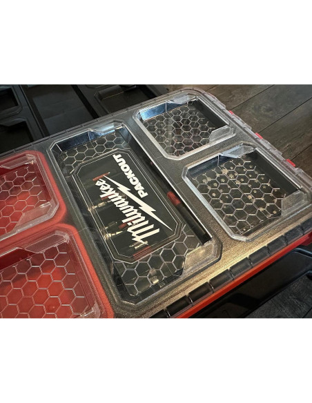 Inserto organizador GarageInOrder para brocas Milwaukee PACKOUT Inserto organizador GarageInOrder para brocas Milwaukee PACKOUT