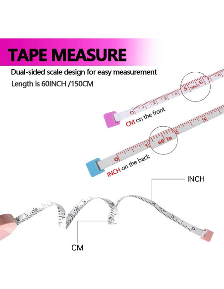 Paquete de 3 Cintas Métricas Retráctiles 1.5m Doble Cara Paquete de 3 Cintas Métricas Retráctiles 1.5m Doble Cara