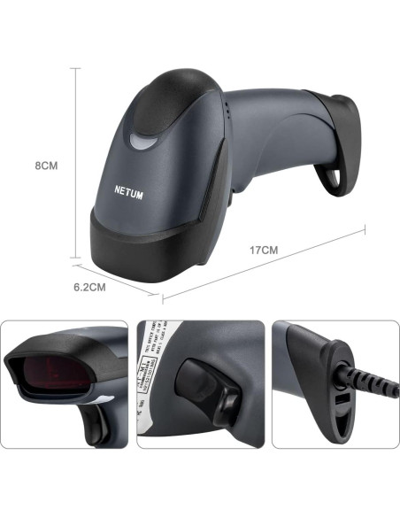 Escáner de Código de Barras NETUM NT-M1 USB 1D de Mano