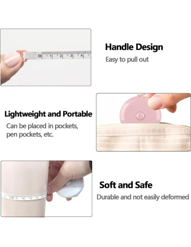 Paquete de 3 Cintas Métricas Retráctiles 1.5m Doble Cara