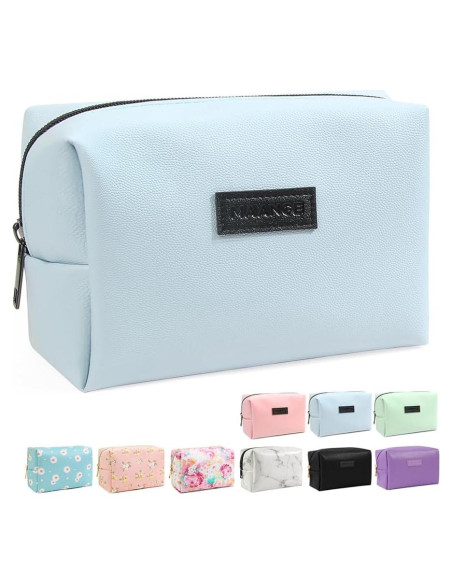 Estuche de Maquillaje MAANGE Azul de Cuero PU Portátil 17x8.4x12.4cm