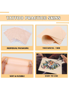 Kit de Pieles de Práctica de Tatuaje Jconly - 15 Piezas 2