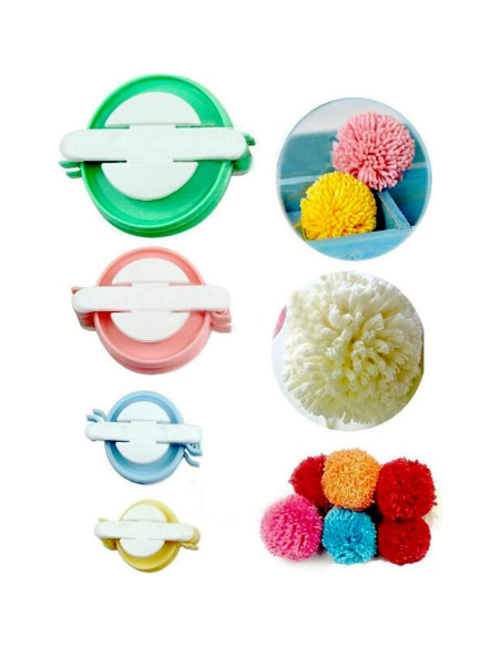 Fabricador de Pompoms EFly 4 Piezas 3.5-9 cm Manualidades