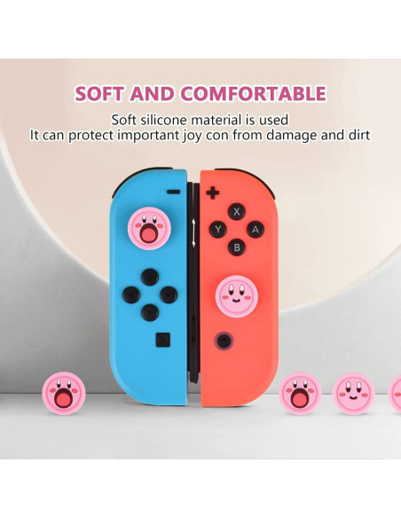 Agarradores de Pulgar DLseego para Switch y Lite - Rosa