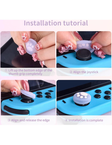 Agarradores de Pulgar DLseego para Switch y Lite - Rosa