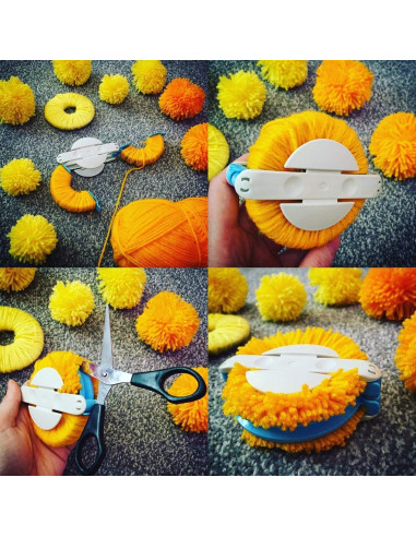 Fabricador de Pompoms EFly 4 Piezas 3.5-9 cm Manualidades