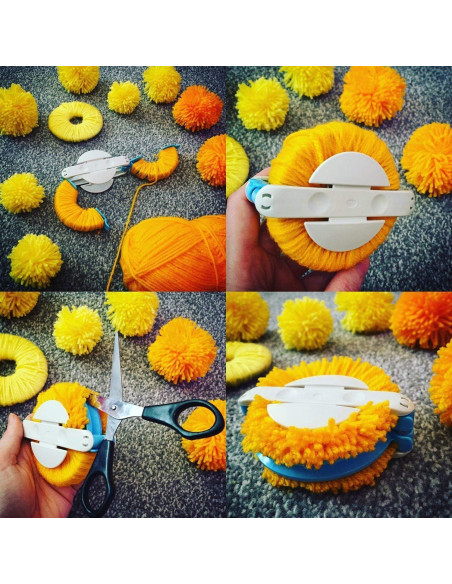 Fabricador de Pompoms EFly 4 Piezas 3.5-9 cm Manualidades
