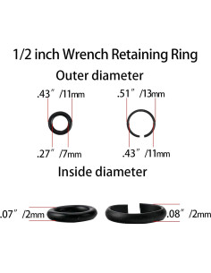 5 Juegos de Anillos de Retención 1/2" TUZkozs - Acero Aleado 2