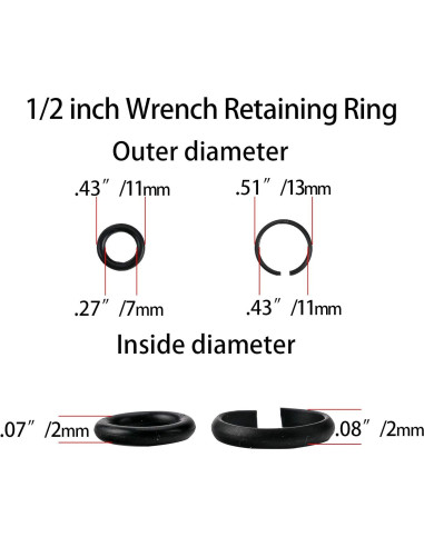 5 Juegos de Anillos de Retención 1/2" TUZkozs - Acero Aleado