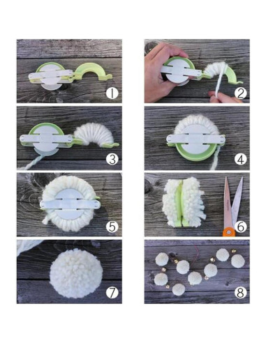 Fabricador de Pompoms EFly 4 Piezas 3.5-9 cm Manualidades