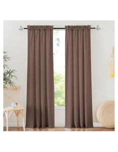 Cortinas Semitranslúcidas RYB HOME 132x213 cm Marrón 2 Paneles