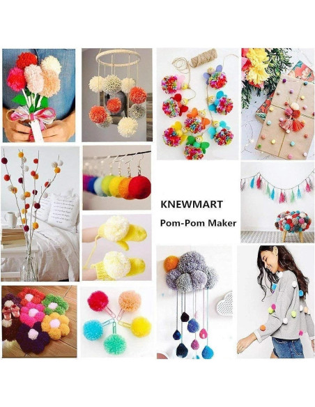 Fabricador de Pompoms EFly 4 Piezas 3.5-9 cm Manualidades