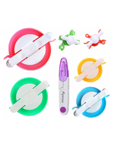 Kit de Hacer Pompón Ayasee 7 Piezas, 6 Tamaños de 2.5 a 8.6 cm