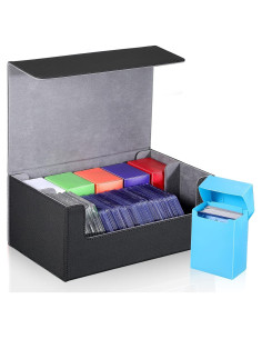 Yexiya Estuche de Almacenamiento para Cartas - 7 Piezas, Negro/Gris