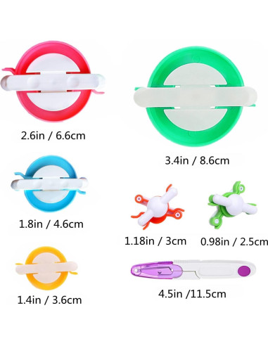 Kit de Hacer Pompón Ayasee 7 Piezas, 6 Tamaños de 2.5 a 8.6 cm