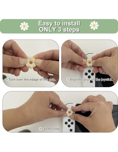 Tapas de agarre para pulgar Cozy Daisy para Nintendo Switch - 4PCS