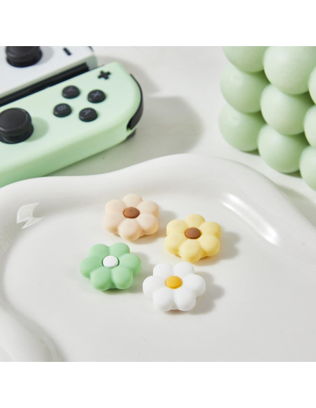 Tapas de agarre para pulgar Cozy Daisy para Nintendo Switch - 4PCS Tapas de agarre para pulgar Cozy Daisy para Nintendo Switch - 4PCS