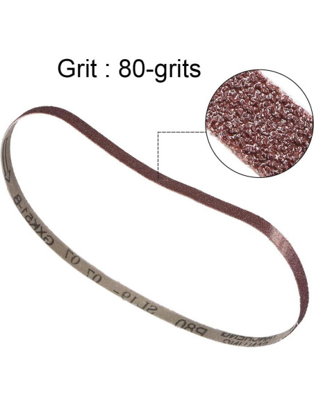 Paquete de 10 Cintas de Lijado TA-VIGOR 3.8 x 53.3 cm 80 Granos