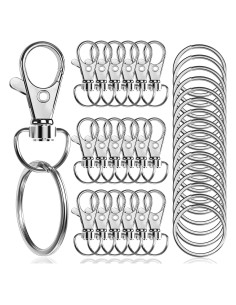 100 Ganchos Giratorios de Llaveros Segauin 32mm Plata