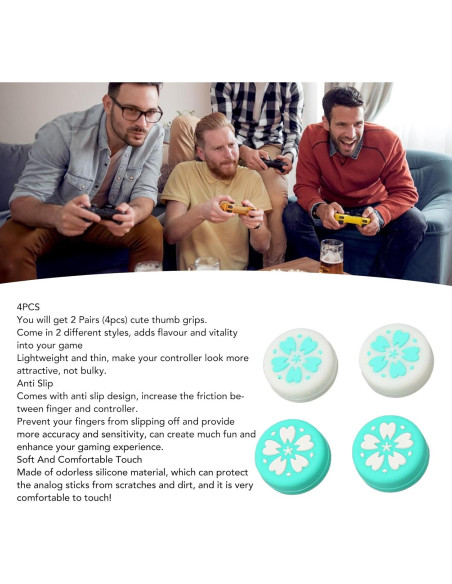 Agarres de Pulgar Antideslizantes Yoidesu para Switch - 4 Pcs Azul