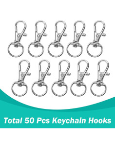 100 Ganchos Giratorios de Llaveros Segauin 32mm Plata 2