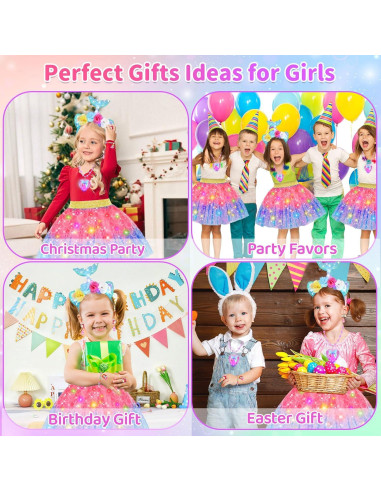 Disfraz de Princesa Iluminado YAOOBEY para Niñas 4-6 Años